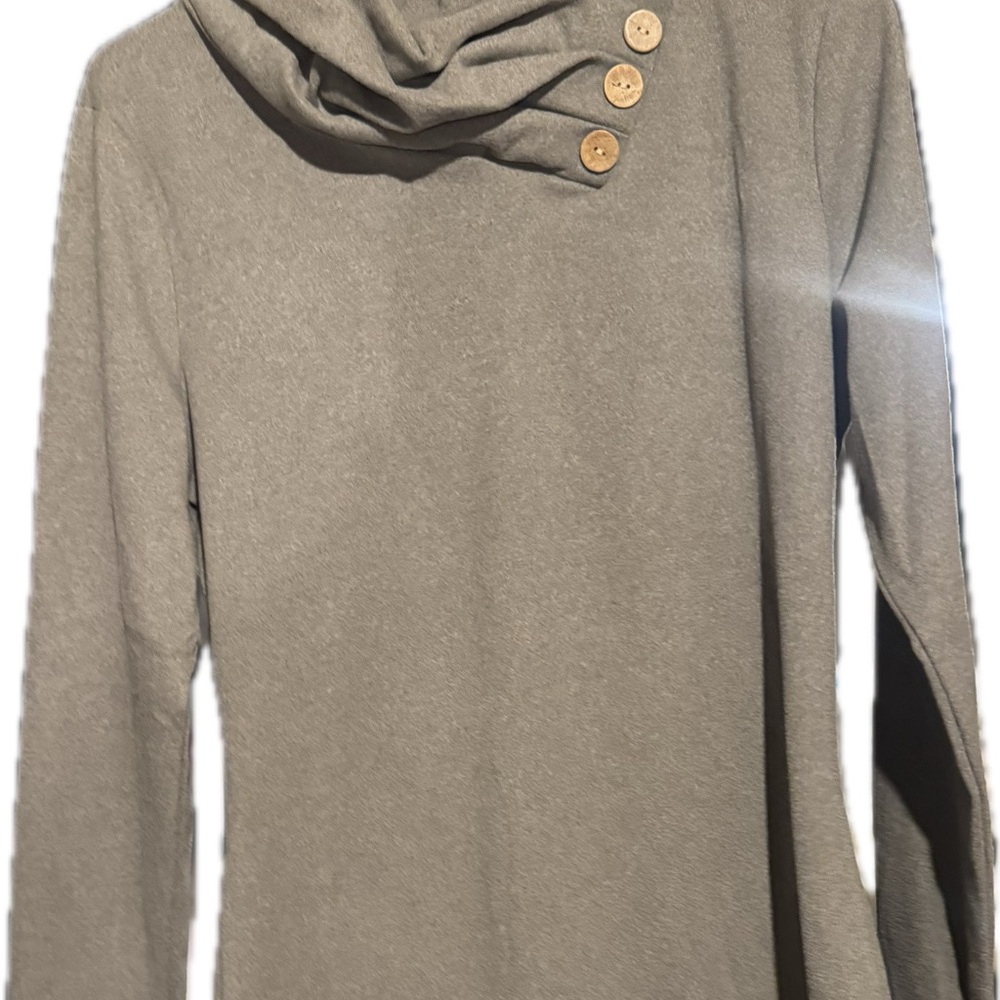 Women's Button-Detail Sweater - Gray